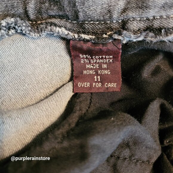 Vtg Angel Jeans 11 Skinny Flare Mid Rise Tummy Control Charcoal Stretch 90's Y2k - Picture 5 of 11